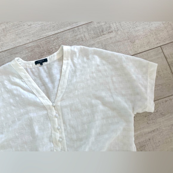 FRNCH Paris White Blouse M/L - Picture 3 of 10